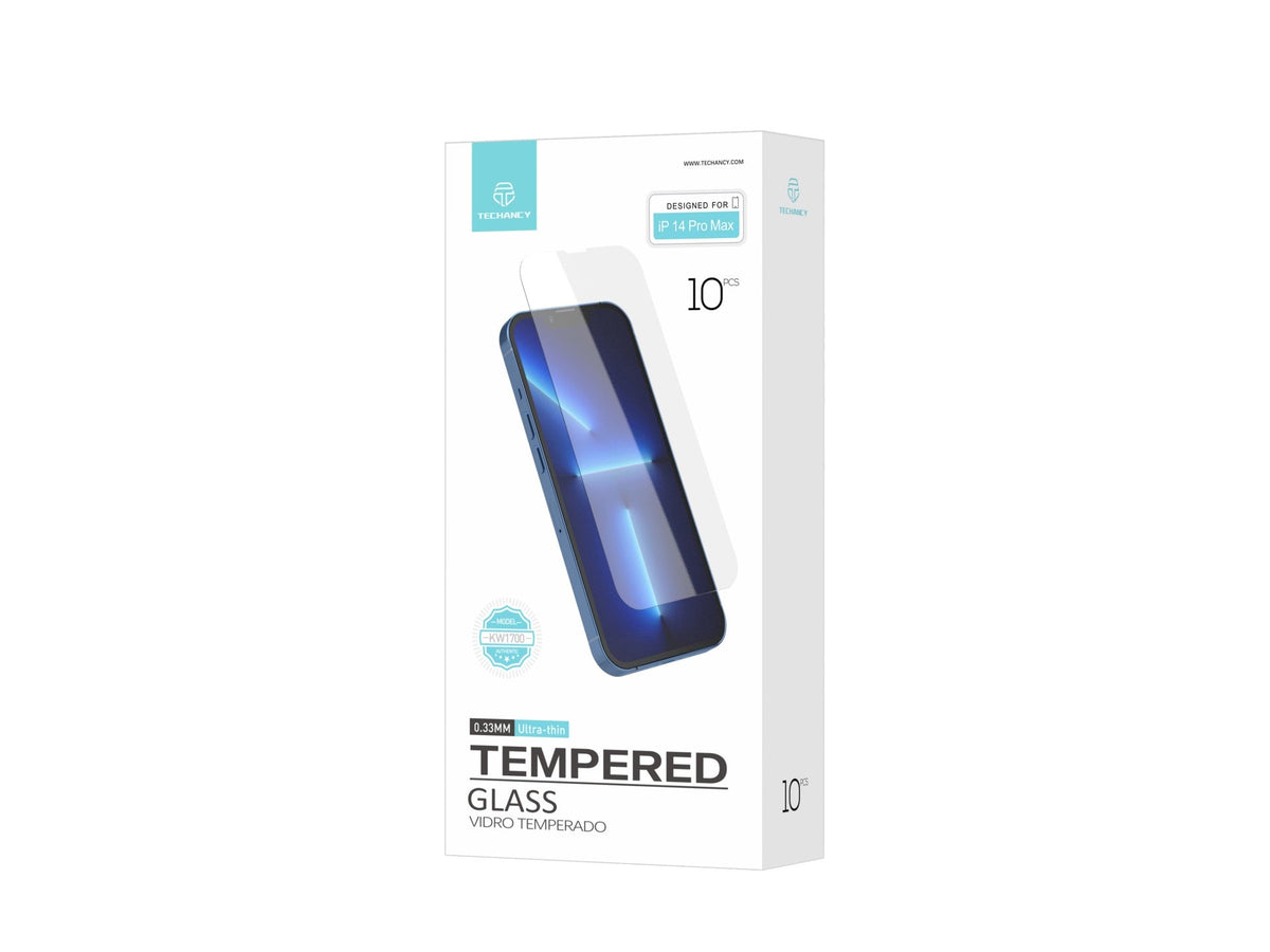 Techancy Película de Vidro Temperado  para iPhone 14 Pro Max KW1700 , 0.33MM, Anti-riscos, Alta Transparência, Fácil Aplicação