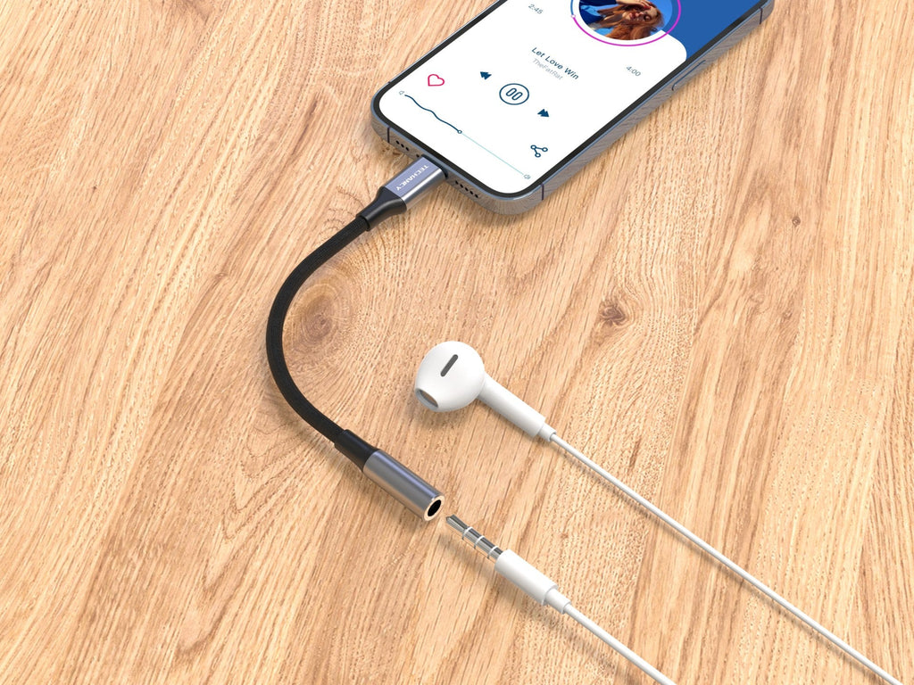Techancy Adaptador De Áudio TV3755, Ip8-14 Para Conetor De Auscultadores De 3,5 Mm, Compatível Com Dispositivos Iphone/Ipad